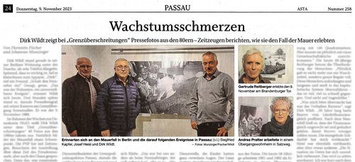 23.11.2023: Passauer Neue Presse über Fotoausstellung Grenzüberschreitungen